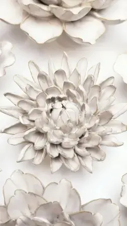Keramiek Wandbloem Ivoor Chrysant - afbeelding 3
