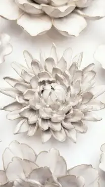Keramiek Wandbloem Ivoor Chrysant - afbeelding 3