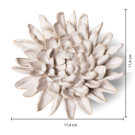 Keramiek Wandbloem Ivoor Chrysant - afbeelding 4