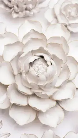 Keramiek Wandbloem Ivoor Empire Cabbage Flower - afbeelding 3