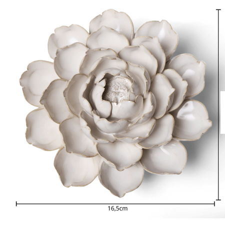 Keramiek Wandbloem Ivoor Empire Cabbage Flower - afbeelding 4