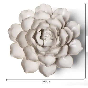 Keramiek Wandbloem Ivoor Empire Cabbage Flower - afbeelding 4