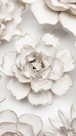 Keramiek Wandbloem Ivoor Roos  - afbeelding 3