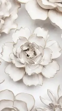 Keramiek Wandbloem Ivoor Roos  - afbeelding 3