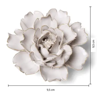 Keramiek Wandbloem Ivoor Roos  - afbeelding 4