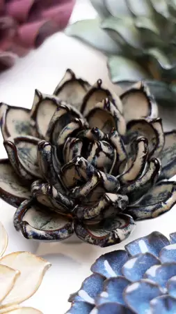 Keramiek Wandbloem Latte Lola Echeveria - afbeelding 3