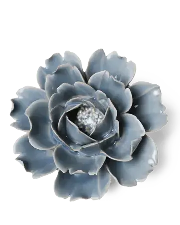 Keramiek Wandbloem Pastel Blauwe Roos - afbeelding 1