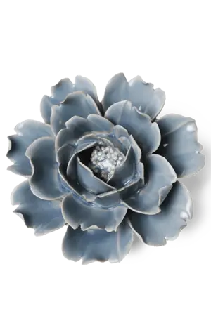 Keramiek Wandbloem Pastel Blue Rose - afbeelding 1