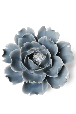 Keramiek Wandbloem Pastel Blue Rose - afbeelding 1