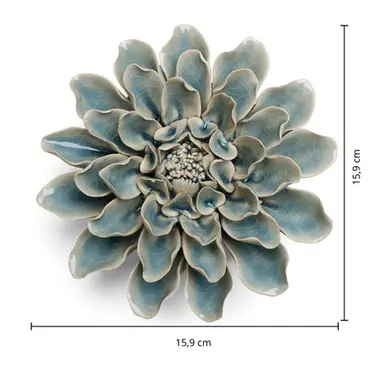 Keramiek Wandbloem Poeder Blauwe Aphrodite Dahlia - afbeelding 4