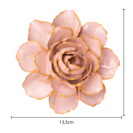 Keramiek Wandbloem Rose Pink Camellia afmetingen