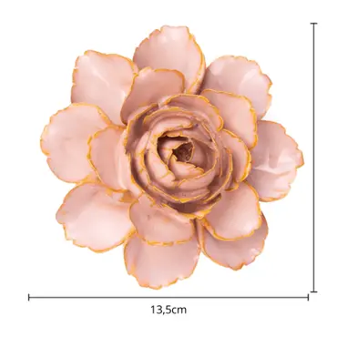 Keramiek Wandbloem Rose Pink Camellia afmetingen