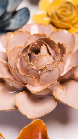 Keramiek Wandbloem Rose Pink Camellia sfeer