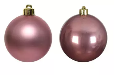 Kerstbal glas d8cm roze 6st - afbeelding 2