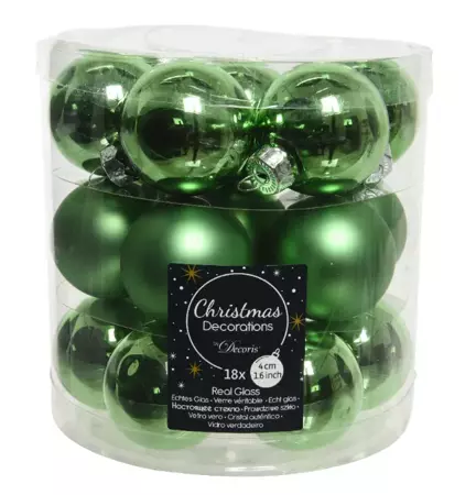 Kerstbal glas groen 18st