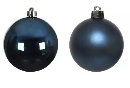 Kerstbal glas nachtblauw 18st