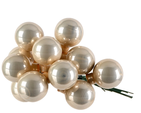 Kerstbal op draad glas 3cm 144st parel - afbeelding 2
