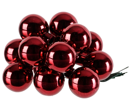 Kerstbal op glas glas 3cm 144st ossenbloed rood - afbeelding 2