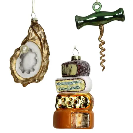 Kerstbal Pakket eten luxe - 3 stuks