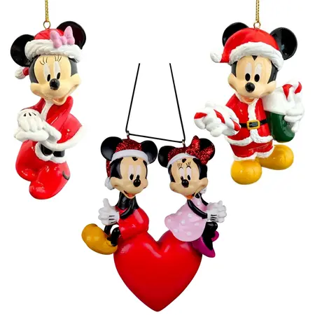 Kerstbal Pakket Mickey en Minnie - 3 stuks