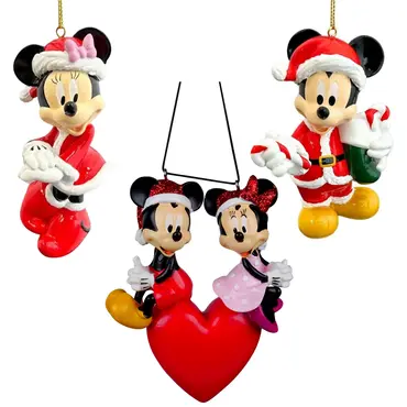Kerstbal Pakket Mickey en Minnie - 3 stuks