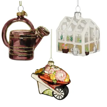 Kerstbal Pakket Tuinieren - 3 stuks