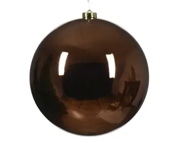 Kerstbal plastic 20cm glans espresso