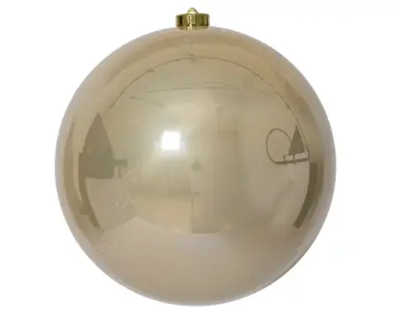 Kerstbal plastic 20cm glans parel