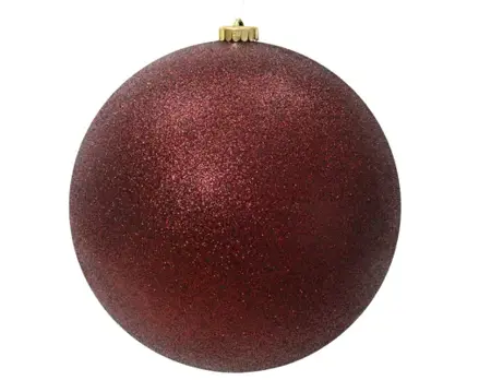 Kerstbal plastic 20cm ossenbloed