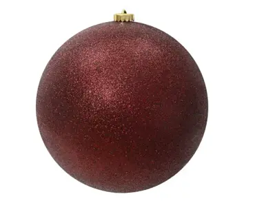Kerstbal plastic 20cm ossenbloed