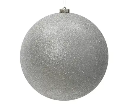 Kerstbal plastic 20cm zilver