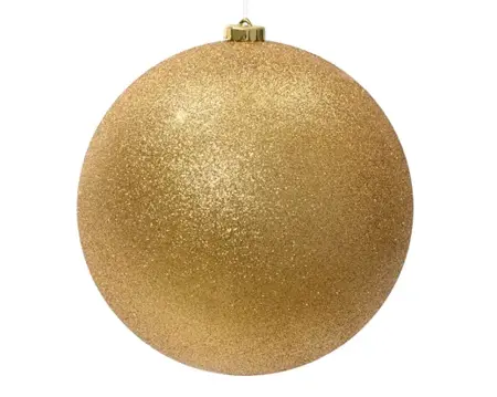 Kerstbal plastic 25cm licht goud