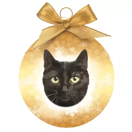 Kerstbal zwarte kat