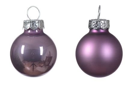 Kerstballen glas 2.5cm lila 24st - afbeelding 2