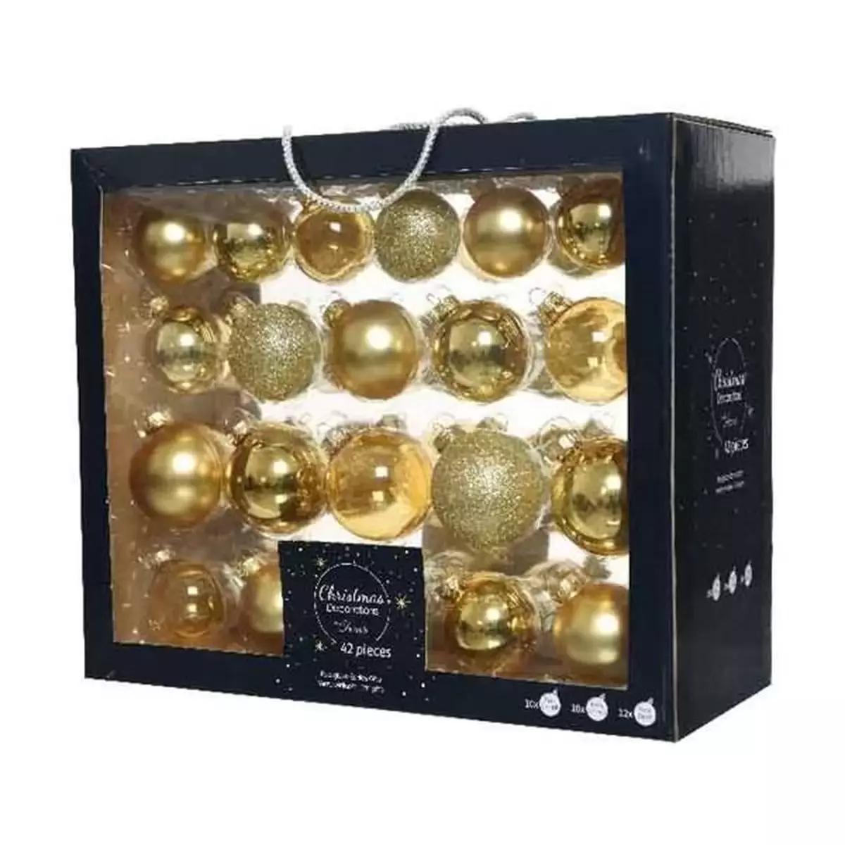 Kerstballen goud glas 42st - Top Tuincentrum