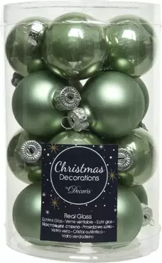 Kerstballen licht groen dia3,5cm 16st
