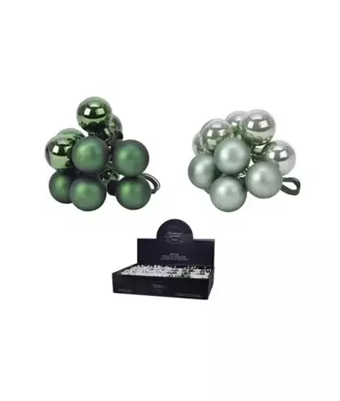 Kerstballen met draad groen 10 stuks