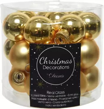 Kerstballen rond goud dia2.5cm 24st