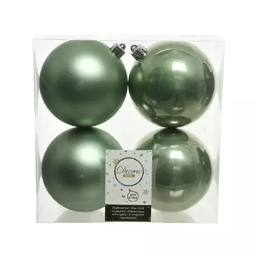 Kerstballen rond groen dia10cm 4st