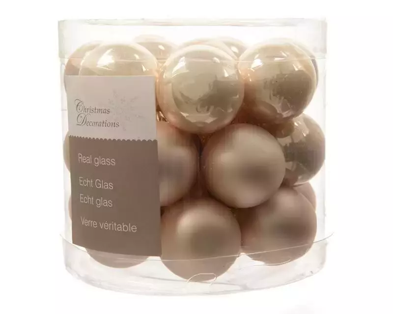Kerstballen rond parel dia2.5cm 24st