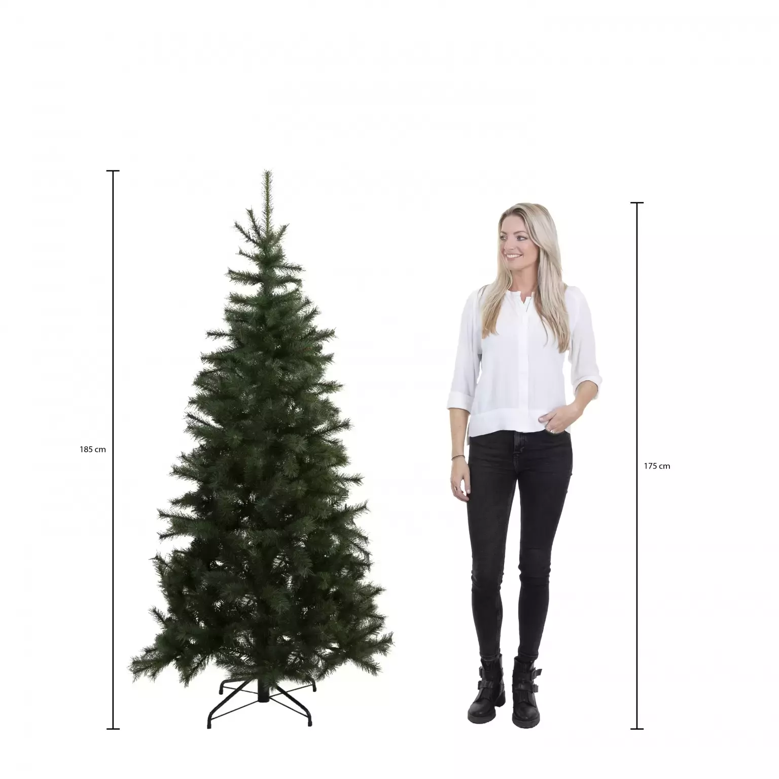 Kerstboom frosted pine d130h185cm groen - Top