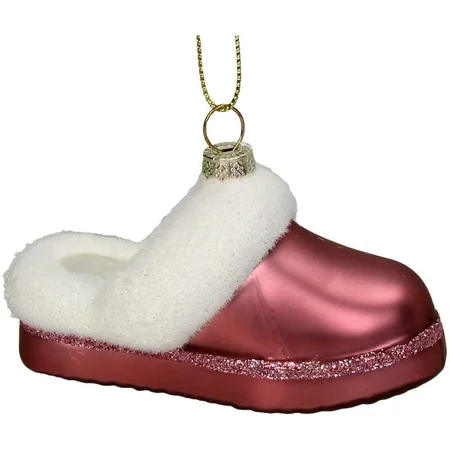 Kersten Ornament Ugg Pantoffel glas roze 6.3cm - afbeelding 1