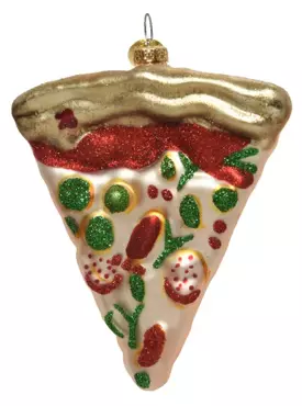 glazen pizza kerstbal