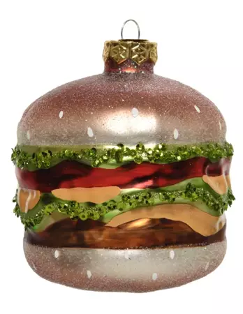 glazen hamburger kerstbal