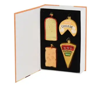 Kersthangers glas kazen set 5.1x3.2x9.9cm 4st - afbeelding 1