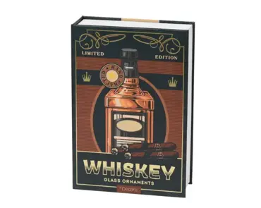 Kersthangers glas whiskey set 7.1x2.9x9.6cm 3st - afbeelding 2