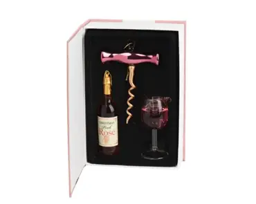 Kersthangers glas wijn set 9.7x2.8x13.8cm 3st - afbeelding 1