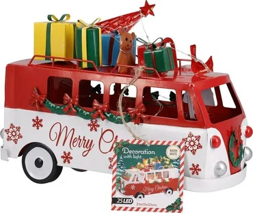 KERSTMAN IN KERSTBUS LED 2ASS