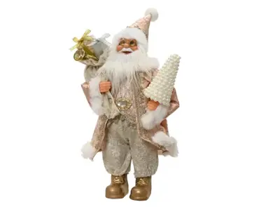 Kerstman plastic 19x8x30cm champagne