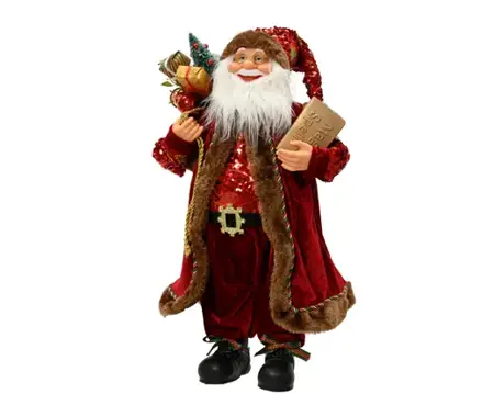 Kerstman plastic 19x8x30cm rood